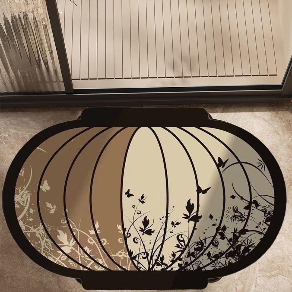 Chinese Style Bathroom Door Mat Antique Lantern Floor Mat Rug Drain Mat  Toilet