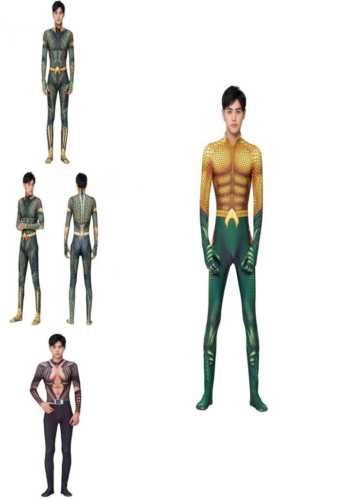 Spandexový Zentai oblek Pro fanoušky Aquamana Ideální na Halloween a Cosplay**