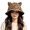 Spring and autumn sun hat sports leisure female leopard print basin hat sunscreen Internet celebrity bucket hat retro outdoor