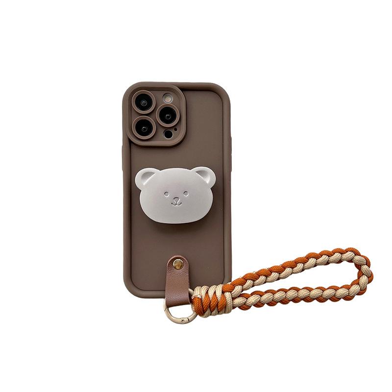 Metal Bear Airbag Holder, Mobile Phone Case Iphone15Promax Portable Rope, Suitable For Apple 14 Diagonal Span Rope 16.