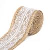 Handmade Retro Clear Texture Burlap Lace Roll Natural White Lace Jute Canvas Roll Home Supplies