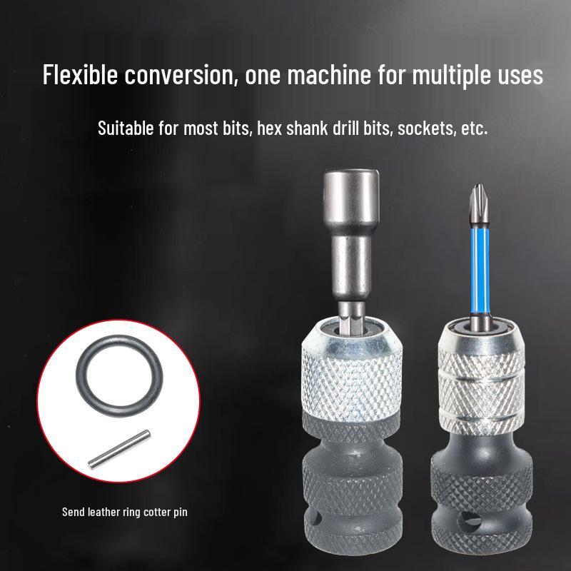 Adaptor cu coadă hexagonală cu eliberare rapidă pentru bormașină electrică, cu arc telescopic, pentru cheie pneumatică de 1/2