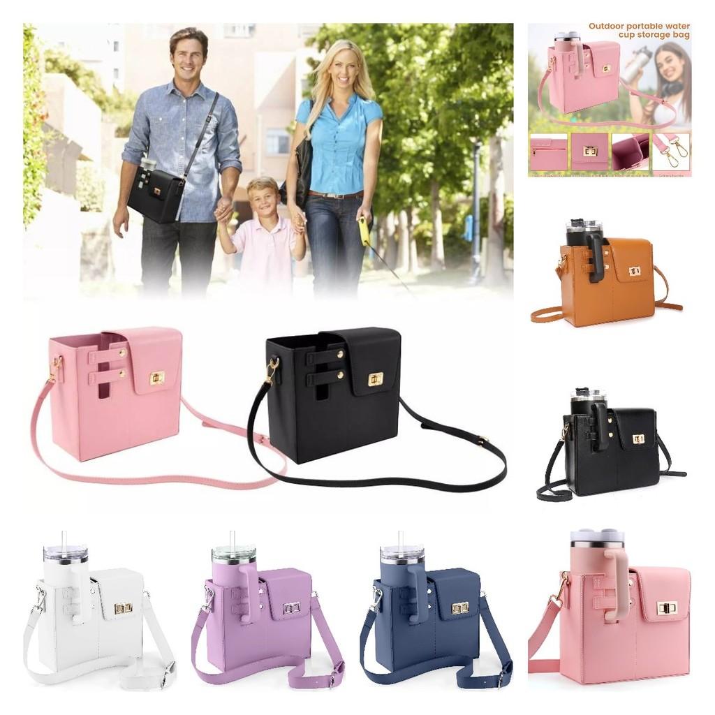 Crossbody Portable Outdoor Water Cup Storage Bag With Adjustable Strap Shoulder