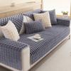Thicken Plush Stripe Immitation Rabbit Fur Non-Slip Sofa Cover, For Winter Living Room Couch Seat Decor Slipcover Sofa Towel