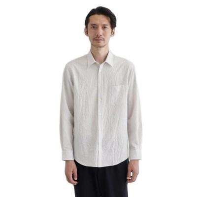 Takeo Kikuchi Casual Made In Dobby Houndstooth Gray 03 07084005 Shirt, Japan, Banshu-ori Shirt, Men's, (012) (L),