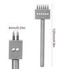 3Pcs Prong Chisel Silver Tool Steel 2 4 6 Prongs DIY Hand Made Leather Hole Puncher(6mm )