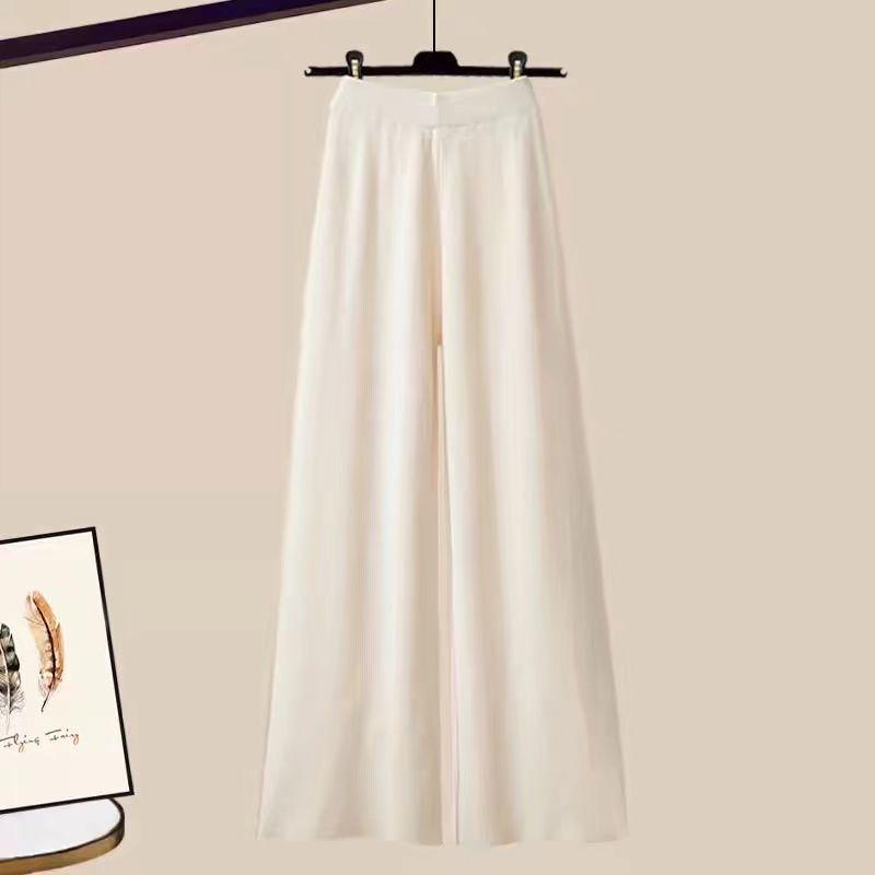 2025 Autumn/Winter High Neck Knit Sweater & Wide-Leg Pant Set