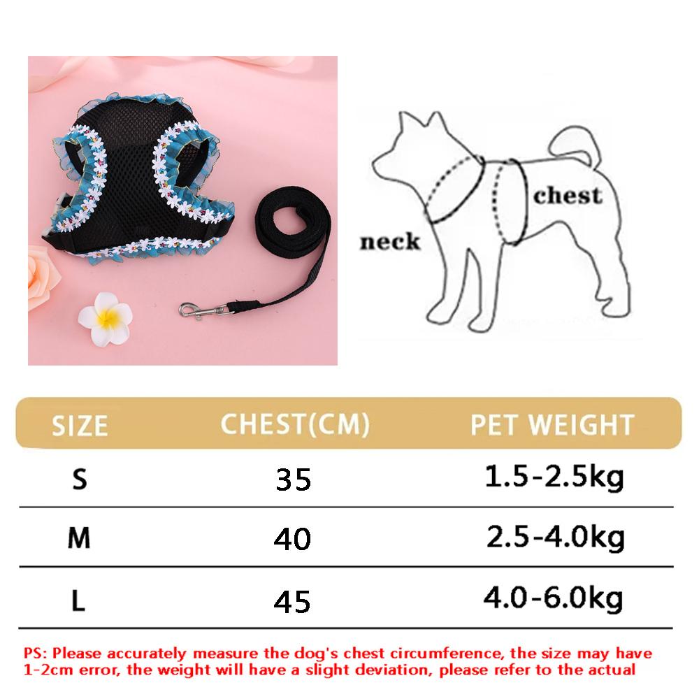 Small Dog Harness Leash Set Cute Traction Bracelet Medium Cat Collar Suit Soft Puppy Vest Harness Adjustable Pet Accessories