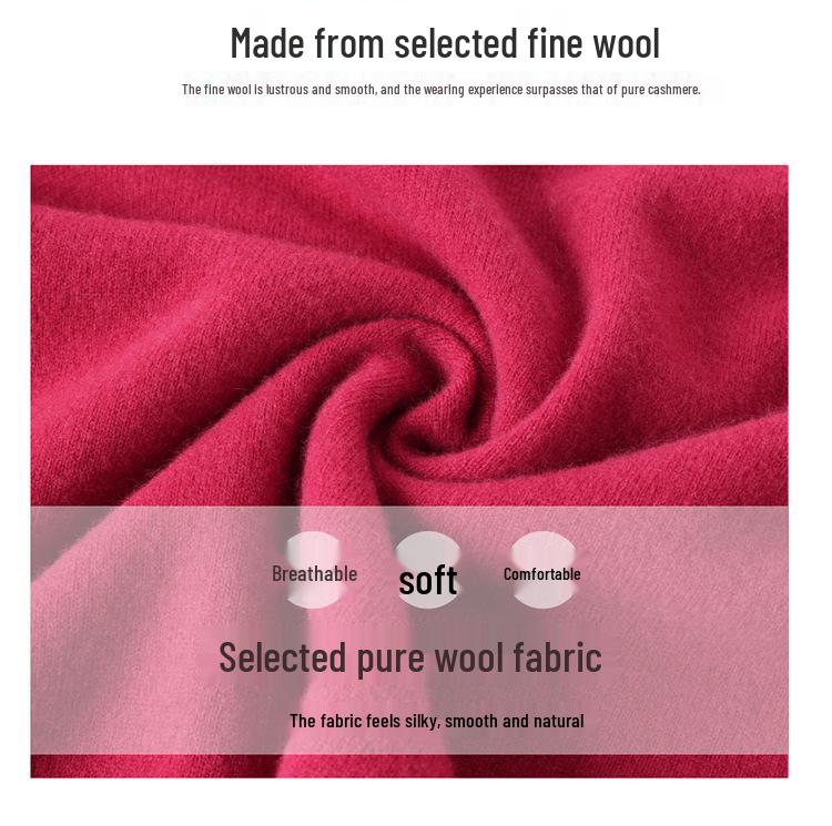 Elegant Plus Size Chinese Style Wool Sweater for Middle-aged and Elderly Women - Autumn/Winter Knitwear