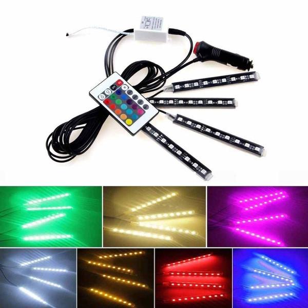 Vibrant Led Car Interior Atmosphere Lights Sound-activated Footwell Decoration