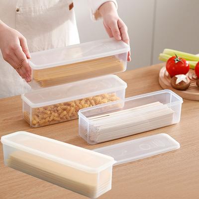 Recipiente hermético para massa com tampa, caixa de armazenamento para espaguete, caixa de armazenamento de alimentos para cozinha para remover potes retangulares de cereais