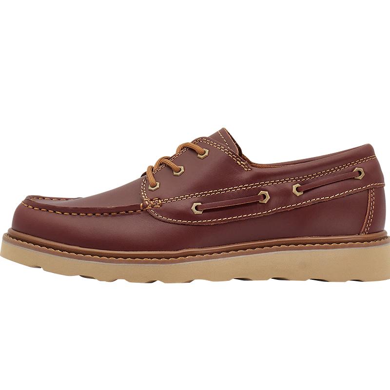 CAT Men's Retro Leather Casual Boat Shoes