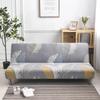 [Stretch Sofa Bed Cover] Spring/Summer Milk Silk Fabric Living Room Armless Folding Sofa Sofa Cover puf grande y esponjoso