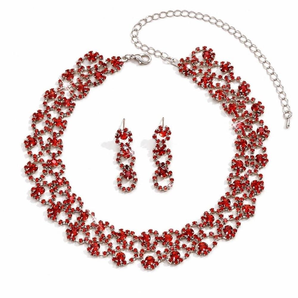 Luxury Necklace Earrings Set Choker Neck Chain Fashion Stud Earrings Gift Giving