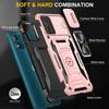 Armor Series For Motorola Moto E13 4G Slide Lens Shield Anti-drop Cover Metal Kickstand PC+TPU Phone Case