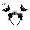 Floral Hair Bands for Party Halloween Flower Skeleton Bat Headband, Gothic Skull Bands, Spooky Accessories Girls Accessory, Lightweight No Slip