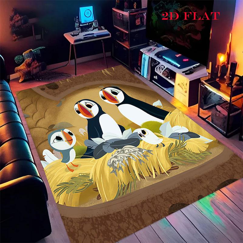 Puffin Rock poster Carpet Rug for Living Room Bedroom Home Sofa Decoration,Kids play Nonslip Floor Mat