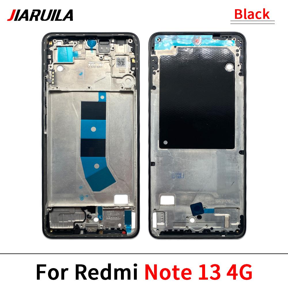 Back Battery Cover Rear Metal Front Housing Middle Frame Bezel Plate Parts For Xiaomi Redmi Note 13 4G 5G Note 13 Pro Plus 5G