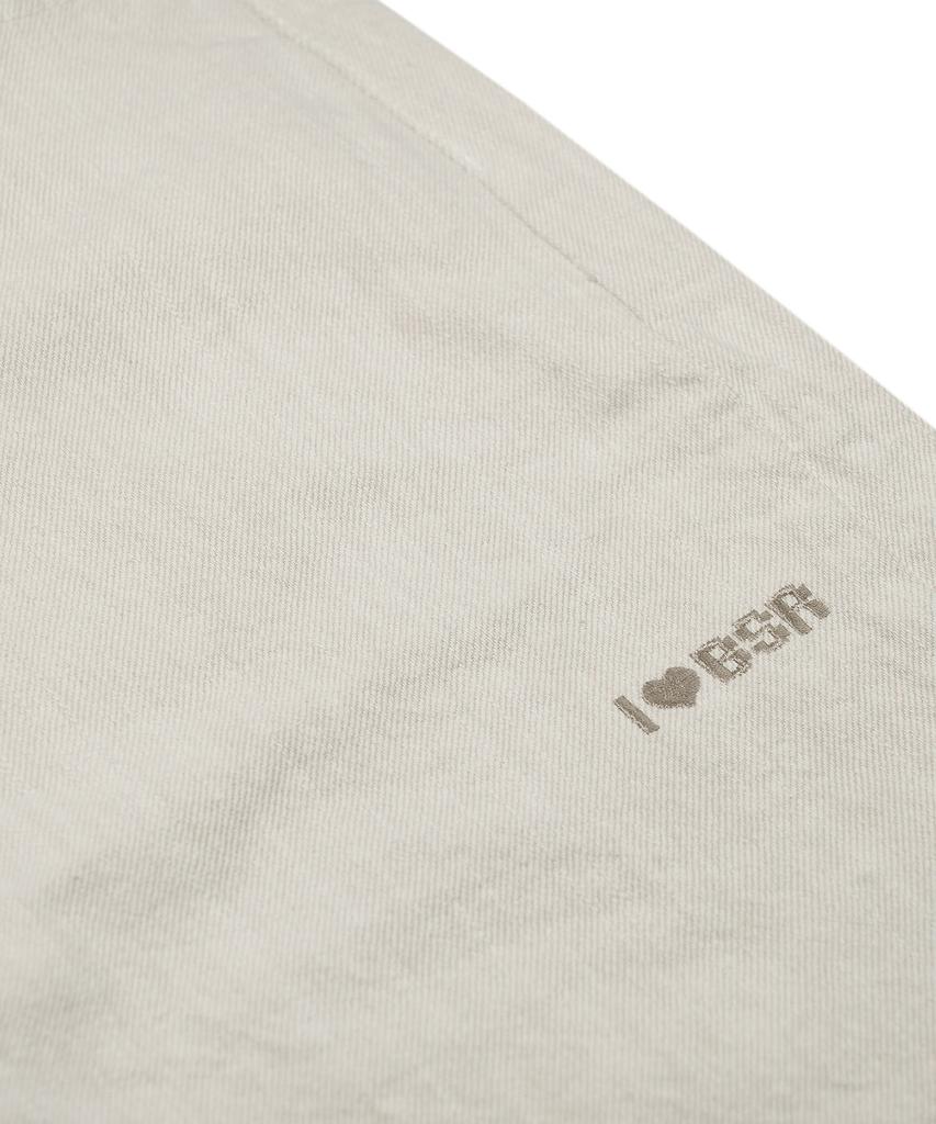 Bieseulaebis Barrel Leg Logo Patch Pants Ivory
