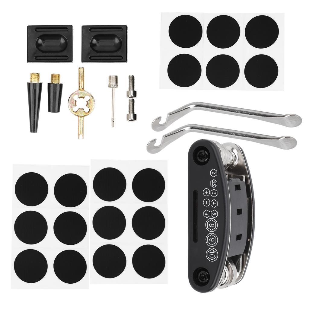 Zestaw do naprawy opon rowerowych Przenośna torba Łyżka do opon 16 w 1 Wielofunkcyjna torba na narzędzia rowerowe