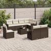 VidaXL Garden Lounge Set with Cushions 9 Pcs, Patio Sofas, Patio Furniture Set, Outdoor Furniture, Brown 3252790