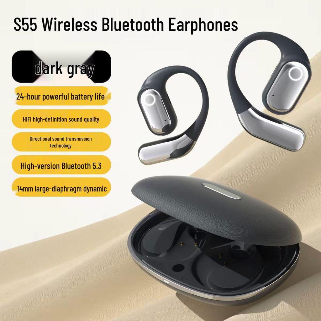 S55 Bluetooth Bone Conduction Waterproof Noise-Canceling Wireless Sport Earphones (2025)