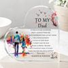 2D Flat, Dad Appreciation Plaque "So Much Of Me Is Made From What I Learned From You" - Retro Father-Daughter Gift with Cherry Blossom Design, Irregul