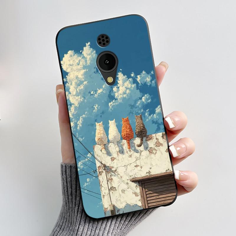 Hülle Für Nokia 150 2G 2023 TA-1582 Hülle Ästhetisch Luxuriös Niedlich Cool Jungen Mädchen Schwarz Matt Weiches TPU Vollschutz Rückseite