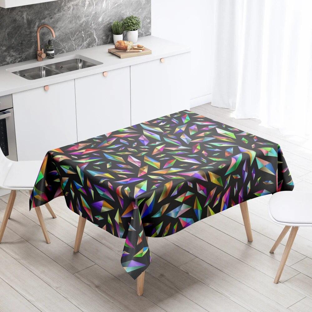 Geometric Tablecloth Home Decor Stain Resistant Waterproof Table Decoration Rectangular Kitchen Fireplace Tops