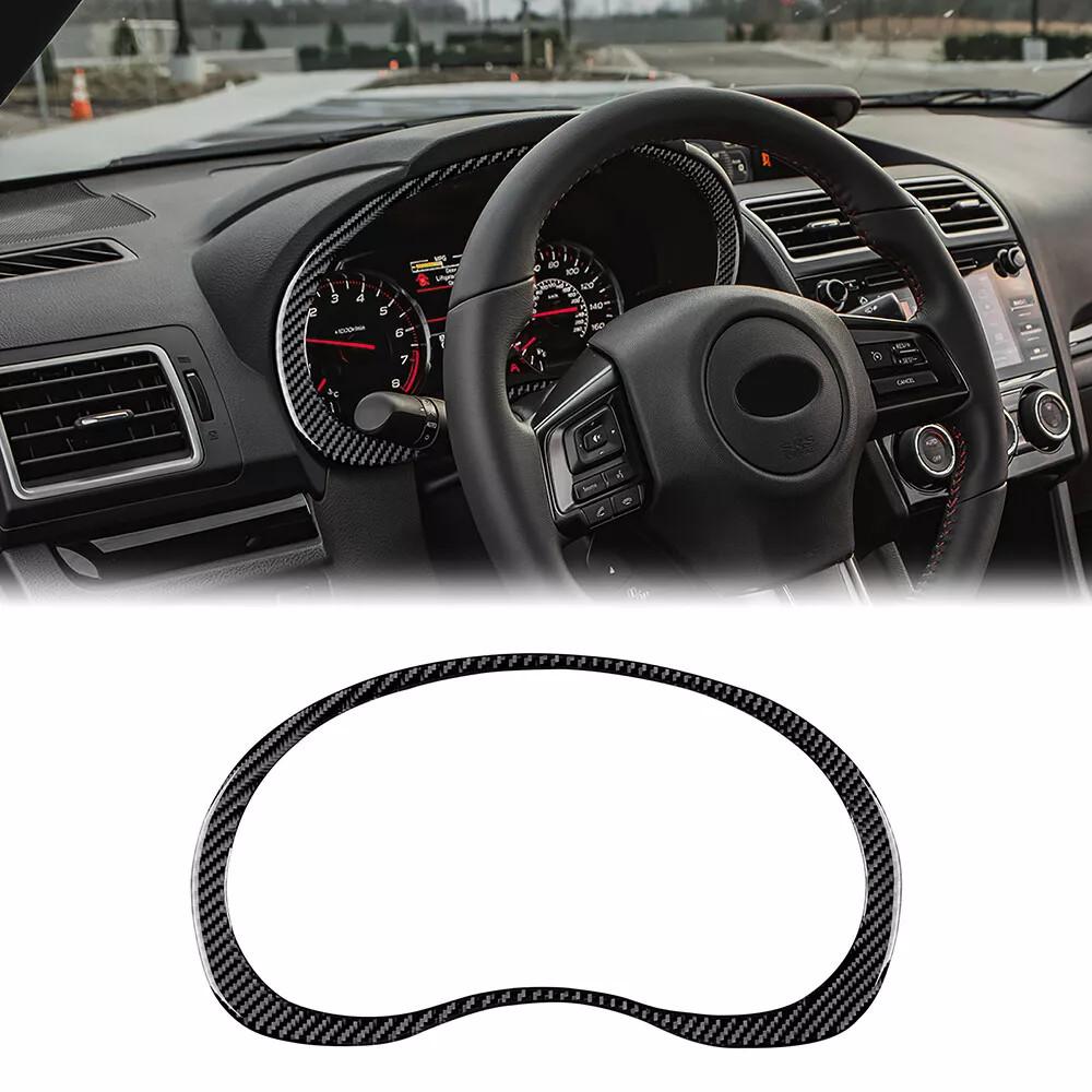 1Pc For Subaru WRX Saloon 2015- Black Speedometer Cover Carbon Fiber Sticker