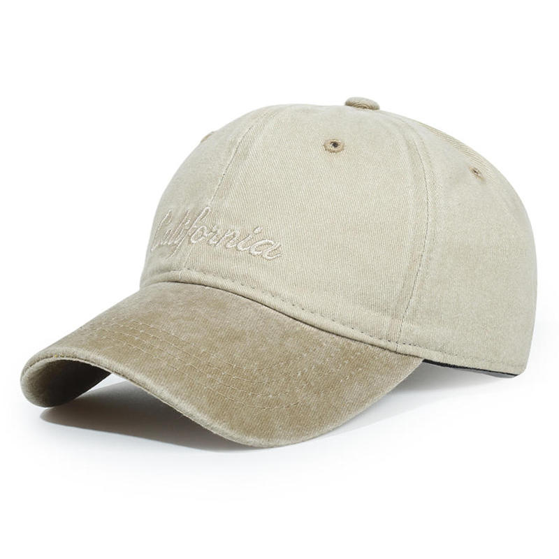 Vintage Embroidered Wide-Brim Baseball Cap Color-Blocked Sun Protection For Men And Women Spring Autumn Versatile Outdoor Hat