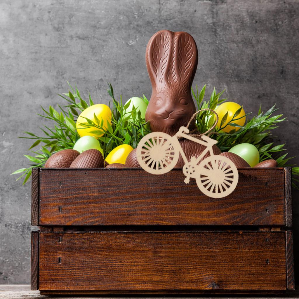 10 Pcs Laser Cut Wooden Slices Craft Supplies Wood Cutouts Home Decor Bicycle naments Sewing Diy Nursery Children Accessories