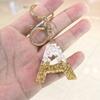 Golden Letter Keychain Crystal Epoxy Pendant A To Z Simple Bag Gifts for Women Couple Family Keychain Pendant