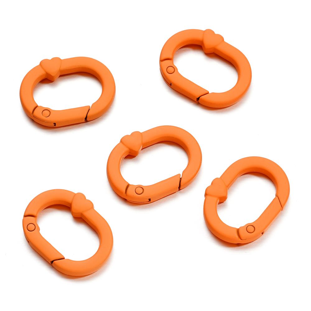 5Pcs Candy Color Metal Oval Ring Snap Hook Spring Clasps Clips Key Ring Connectors for DIY Keychain Jewelry Making Accessories