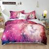 Starry Sky Polyester Duvet Cover Set King Size White Star Colourful Galaxy Starry Space Nebula Abstract Cosmos For Boy Girl Kids