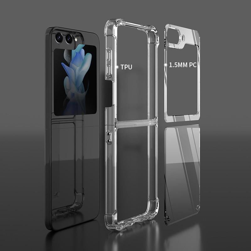 Folding Phone Case Z Flip 7 8 Clear Full Body Shockproof Protective Cover Anti-drop Compatible With Foldable Screen