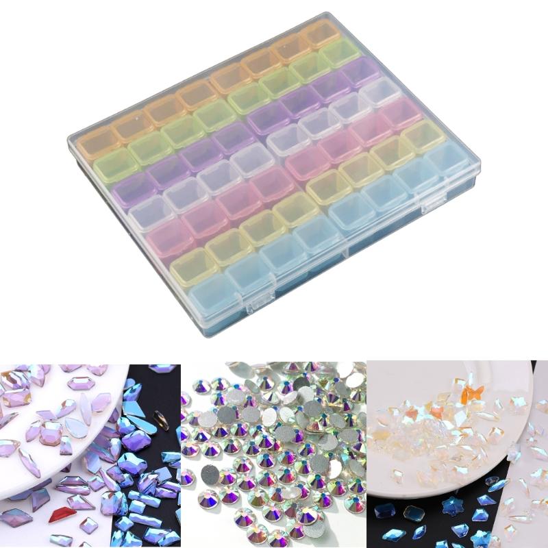 Practical 56 Grids Jewelry Organizer Box Independent for Rhinestone Crystal Bead Organizer Container Small Parts Storage