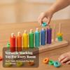 Wooden Rainbow Circle Stacker Numbers Developmental Open-Ended