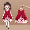 Girls Red Sleeveless Summer Dress for First Birthday Party