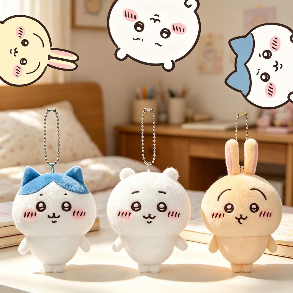 Discover Intime Unisex 10Cm Chiikawa Plush Keychain Kawaii Usagi Hachiware Stuffed Doll Soft Anime Plushie Pendant Cute Backpack Ornament Kids Fans Gif