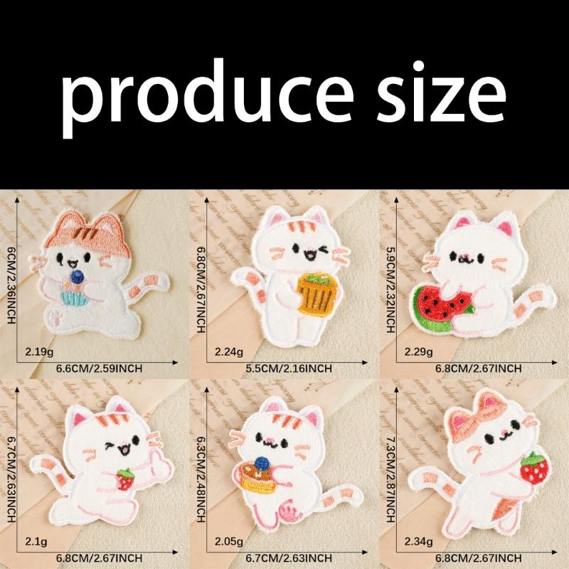 Pack Of 6 Auto Adhesive Cartoon Rabbit Embroidery Patches Plush Fabric Stickers For DIY Crafts Clothing Bags Decors