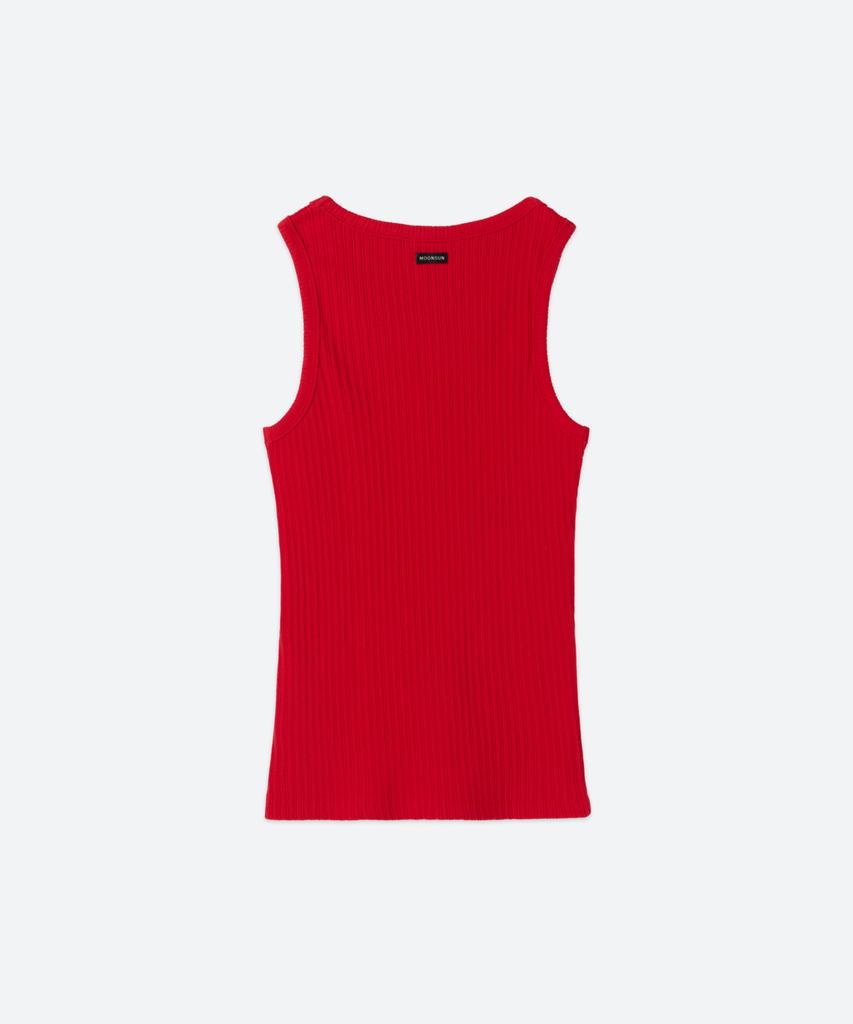 MOONSUN Unisex, Basic Ribbed Sleeveless / Red