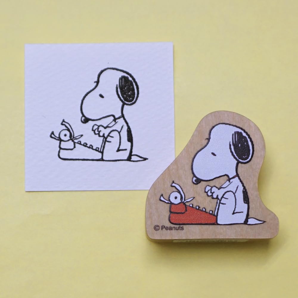 Face Stamp Snoopy Wood Piece Snoopy Typewriter Children's 2283-001