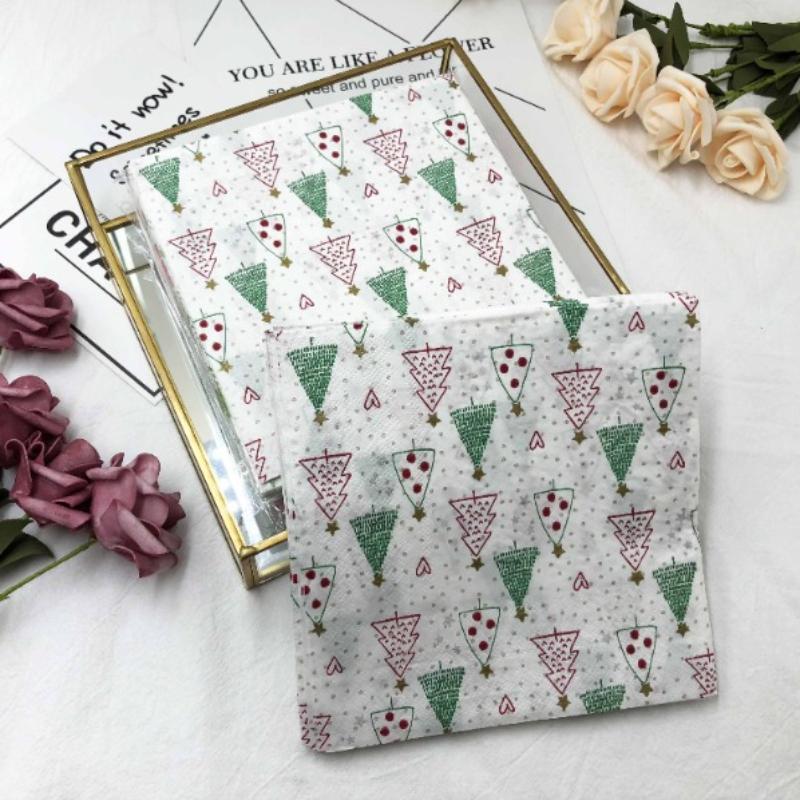 20 teile/paket 33*33 cm 2-lagig Einweg Party Serviette Weihnachten Muster
