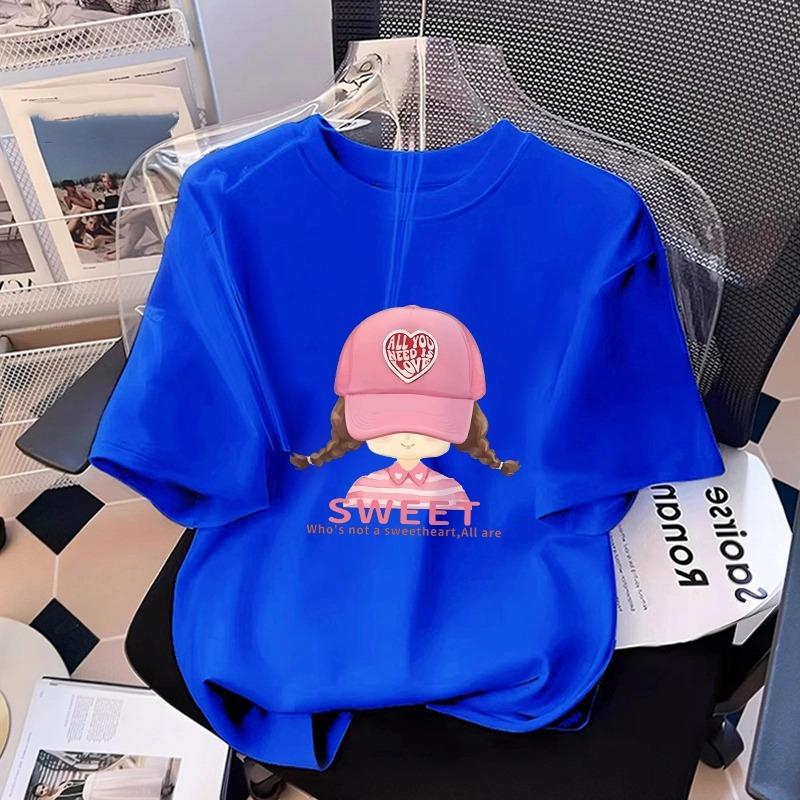 Cartoon Kinderen Volwassenen Bedrukt T-shirt Zomer Dames Mode Korte Mouwen T-shirt Top Meisje Pullover Kleding