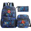 Anime ONE PICEC Backpack Monkey D Luffy Capacity Casual Student SchoolBag 3pcs Lightweight Women Men Travel Casual Mochilas