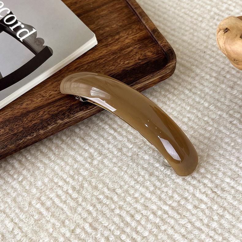 Essigsäure-Haarspange, Federspange für Mädchen, große Haarnadel, Kopfbedeckung, glänzende elliptische Bogen-Haarnadel, Haar-Accessoires