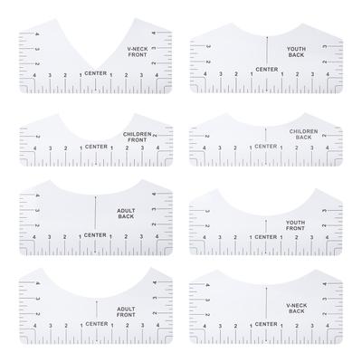 Tshirt Guide Ruler Alignment Tool Round Neck Calibration and Sewing Alignment Guiding For Clothing