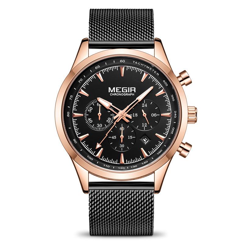 Men'S Watch, Versatile Fashion Multifunctional Timing Sports Men'S Quartz Watch 2153
