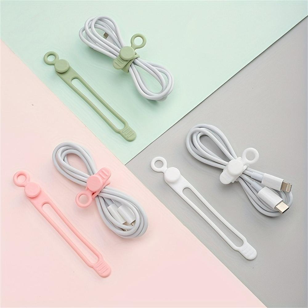 10pcs/20pcs Reusable Silicone Cable Ties Cord Organizer Cute Cable Straps Cord Ties Travel Cable Organizer Elastic Tie Wire Ties